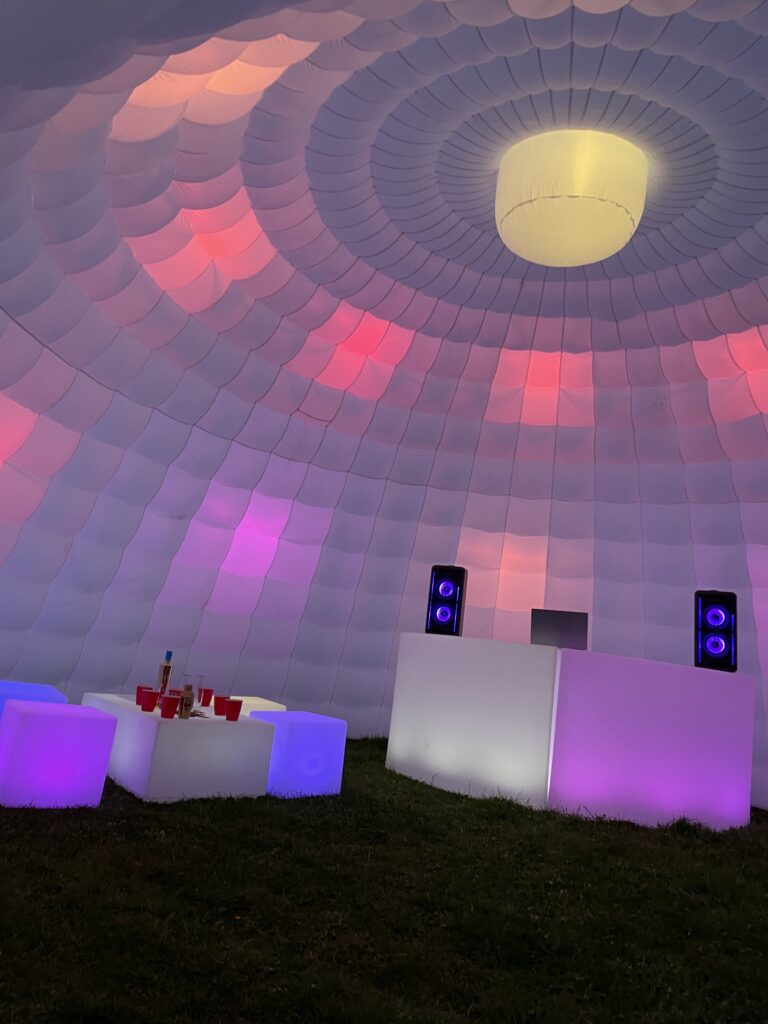 Inflatable nightclub hire interior